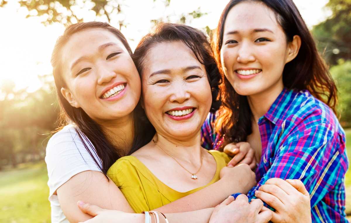 Mom with two daughters